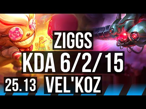 ZIGGS vs VEL'KOZ (MID) | Rank 1, 6/2/15 | KR Challenger | 25.13