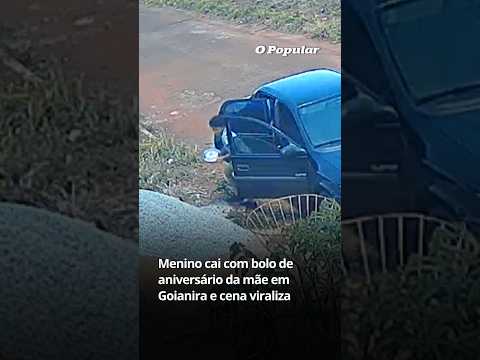 Menino cai com bolo de aniversário da mãe em Goianira e cena viraliza