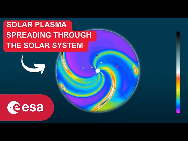 Solar plasma flying through the Solar System