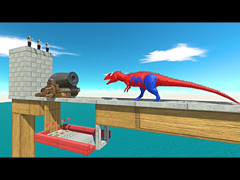 Super Cannon and Slow Mo Tower | Small Bridge | Who Can Survive? - Animal Revolt Battle Simulator