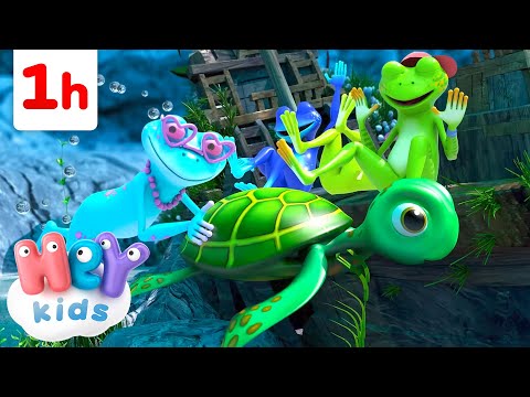 Mm Mm goes the green frog 🐸 Frog cartoon | Fun Frog Songs for Kids | HeyKids Nursery Rhymes