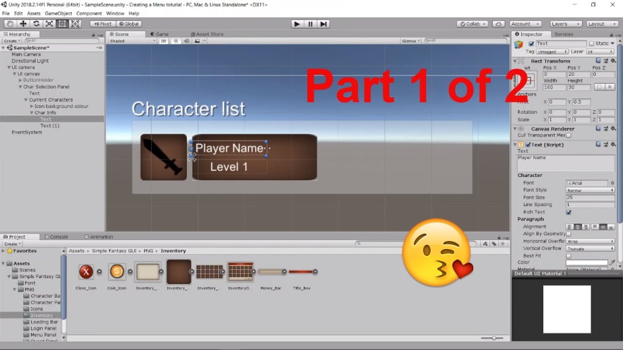 Unity toturial: how to make character selection panel #1.1  1/2