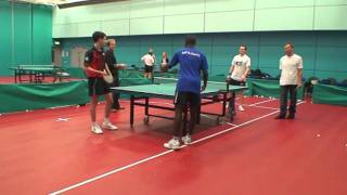 Damon Albarn, Blur & Gorillaz, plays table tennis doubles with England players for Radio 4