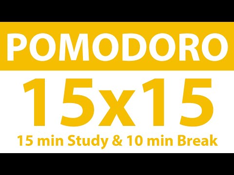 Pomodoro Technique | 15 x 15 min | 15 min Study & 10 min Break | Study Timer | No Music