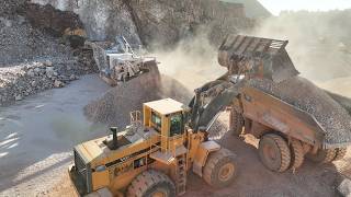 Volvo L330 Wheel Loader, Impact Crusher, Cat 336D, Cat Dumper - Sotiriadis/Labrianidis Quarries- 4k