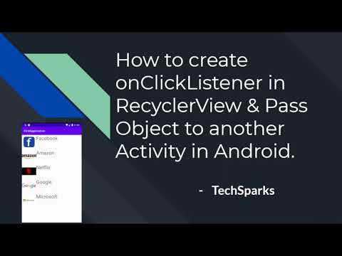 OnClickListener | OnItemClickListener In RecyclerView | Android | Java | TechSparks