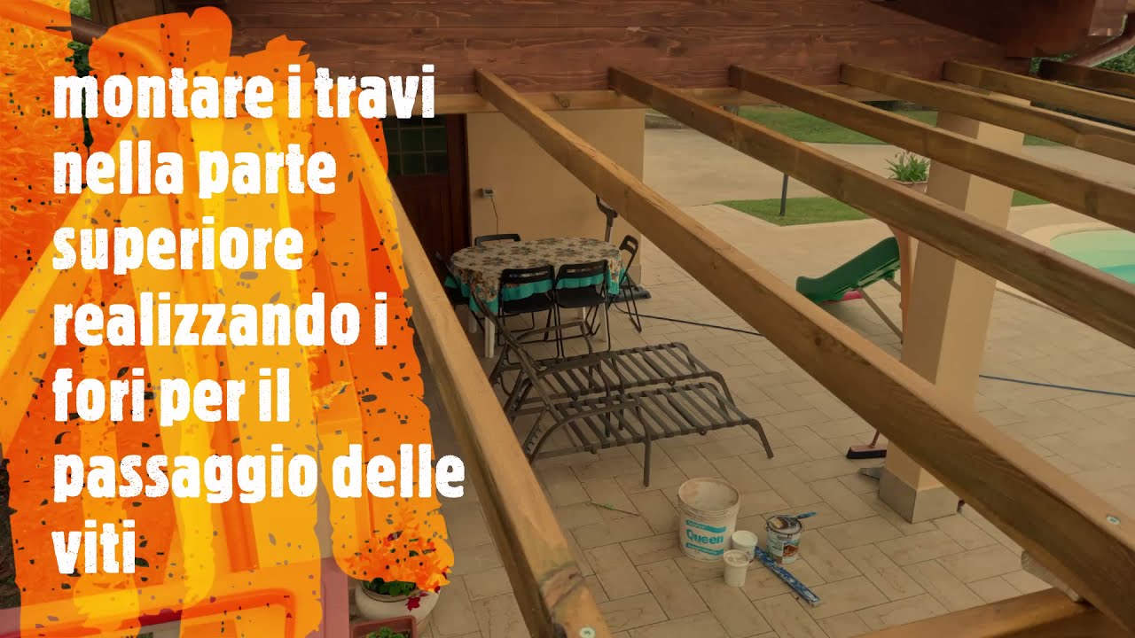 Pergola addossata con telo