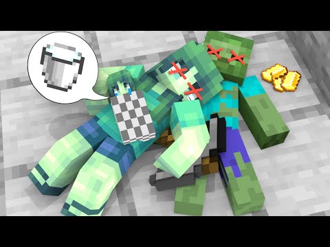 Baby Zombie Girl Sad Life - Minecraft Animation