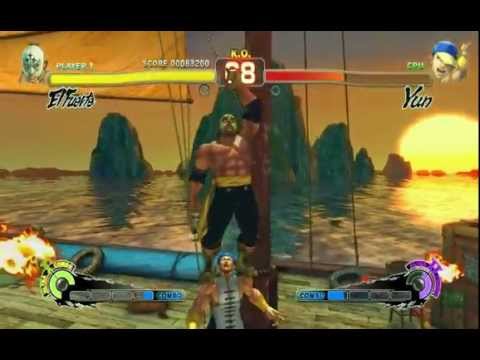 超级街头霸王4街机版 SSF IV AE 作弊模式 最強億飛破★ 艾爾•弗尔特El Fuerte Super Story Mode 1A