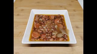 Judías pintas con chorizo y arroz, receta fácil y buenísima - Saboreando