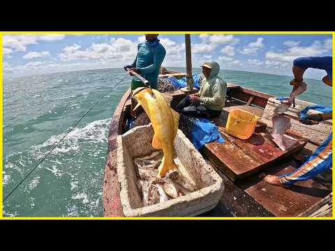 PEIXE ATRÁS DE PEIXE NA PESCARIA EM ALTO MAR - ACERTAMOS NO CARDUME!!!