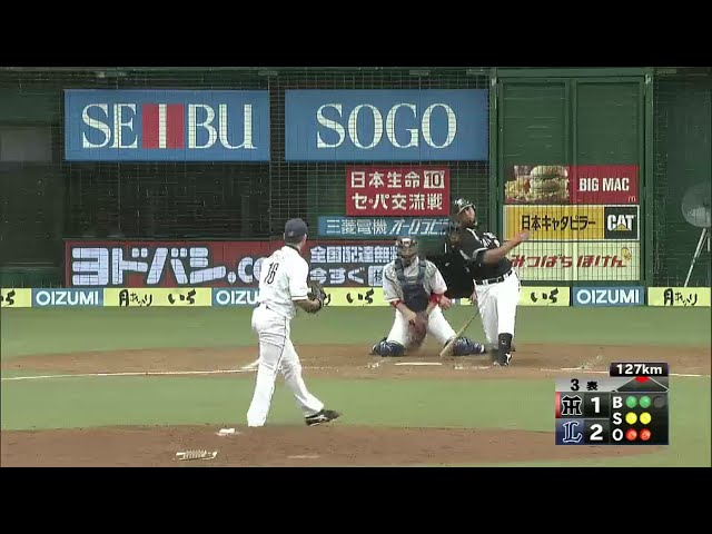 3回表 ライオンズ・菊池 タイガース4番・ゴメスを空振り三振!! ピンチ切り抜ける!! 2014/6/14 L-T