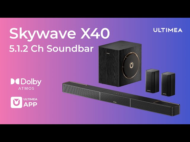 Barra di suono Ultimea Skywave X40 Bluetooth HDMI eARC 530W Dolby Atmos App video
