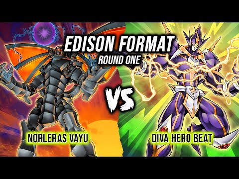 Yu-Gi-Oh! Edison Format Round 1: Norleras Vayu Vs Diva Hero Beat