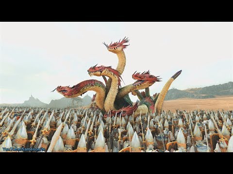 3 Hydras vs 5000 Spearmen Total War Warhammer