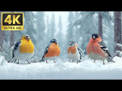 Winter Wonderland: The World’s Most Beautiful Snow Birds - 4K ASMR