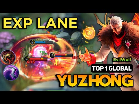 EXP LANE! Yu Zhong Best Build 2023 [ Yu Zhong Top 1 Global Gameplay ] Evilwolf - Mobile Legends