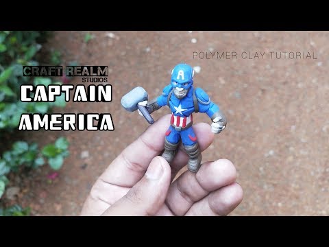 I Can Do This All Day !! | How to sculpt Captain America using polymer clay tutorial