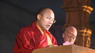 HH Karmapa giving a speech during Bodh Mahotsava 2012