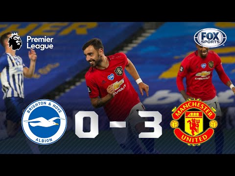 VITÓRIA E GOLAÇO DE BRUNO FERNANDES! Lances de Brighton 0 x 3 Manchester United pela Premier League