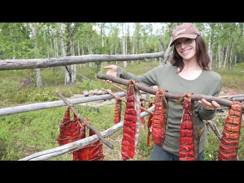 Drying Salmon the Traditional Way in Remote Alaska | Grizzlies, Off-Grid Life, & Foraging