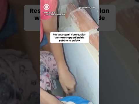 Rescuers pull Venezuelan woman trapped in rubble to safety #shorts