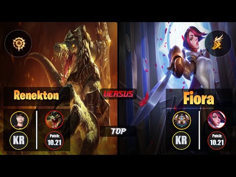 Sword RENEKTON (Top) [Press the Attack] VS FIORA - Challenger KR Patch 10.21