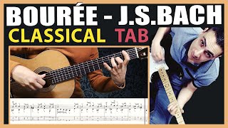 Bourée in E minor | J.S. Bach | BWV 996 | Guitar TAB | Tutorial