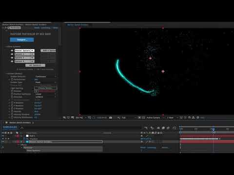 Motion Sketch Emitters  following hand drawn animation paths in Trapcode Particular