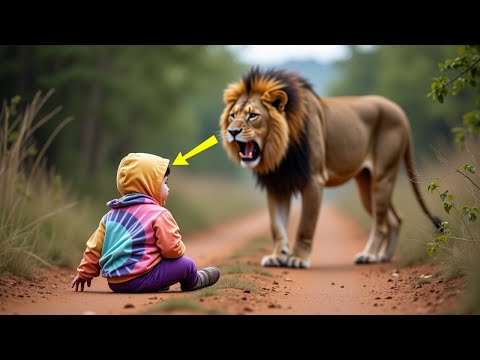 UN LEONE TROVA UN BAMBINO ABBANDONATO IN LACRIME....QUELLO CHE FA È INCREDIBILE