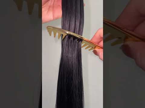 Волосся для гарячого нарощування на капсулах, 50 см, пряме, 100 пасм, чорне (01) video