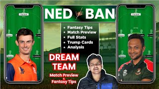 BAN vs NED Dream11 Team Prediction, NED vs BAN Dream11, Bangladesh vs Netherland Dream11: Fantasy