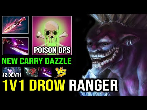 WTF NEW Carry Dazzle 1v1 Drow Ranger on Lane with 1st Item Witch Blade OP Poison Touch DPS Dota 2
