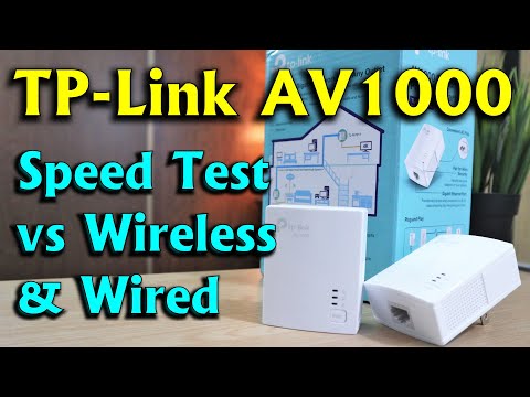 TP Link AV1000 Powerline Ethernet adapter speed test vs Wired & Wireless