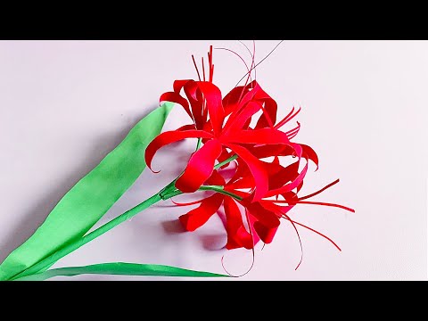 How To Make Spider Lily Out Of Paper| Paper Flower DIY