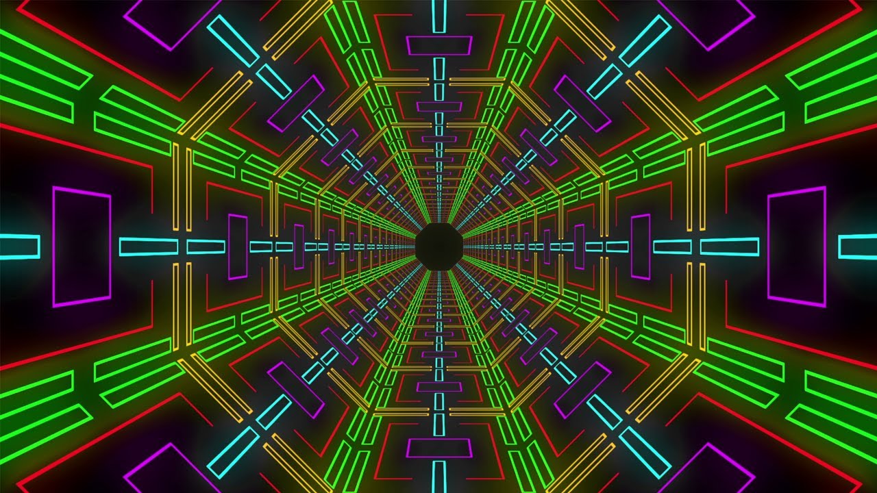 Colorful Moving Bright Hexagon Background VJ Tunnel Loop ǁ tunnel background video loop