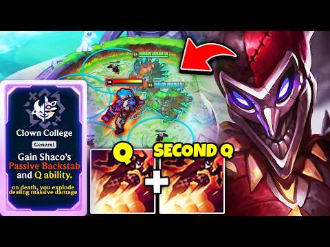 I got the most BROKEN Shaco setup in Arena... (CLOWN COLLEGE = DOUBLE SHACO Q)