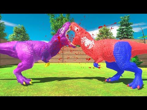 SPIDER MAN VS THANOS T REX DEATH RUN - Animal Revolt Battle Simulator