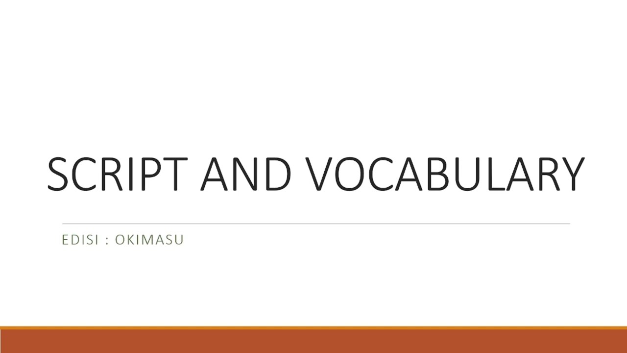 LATIHAN SOAL SOAL JFT SOAL SCRIPT AND VOCABULARY #OKIMASU