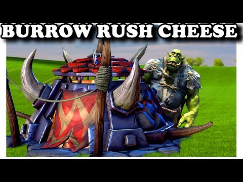 Grubby | WC3 | Burrow Rush CHEESE!
