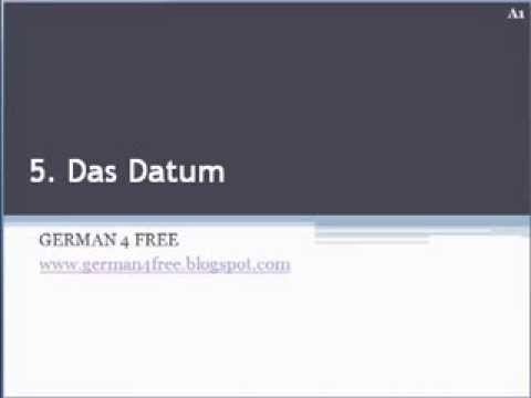Germana pentru incepatori. Lectia 5. Das Datum (Partea I)