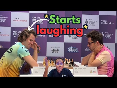 Magnus Carlsen makes a massive final blunder and smiles against Levon Aronian