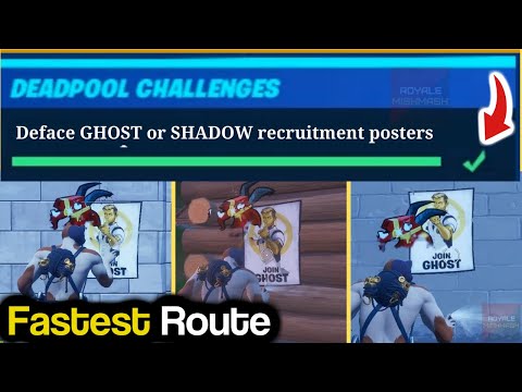 Deface GHOST or SHADOW Recruitment Posters - Deadpool Week 6 Challenge Guide (Fortnite Deadpool)!