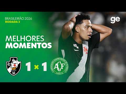 Gols e lances de Vasco da Gama x Chapecoense