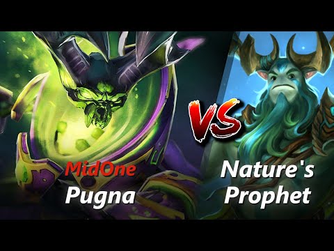 MidOne offlane Pugna vs Nature's Prophet/Treant Protector | First 10 minutes
