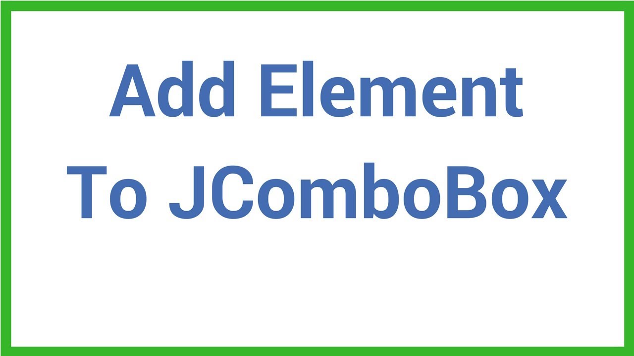 Java Tutorial - How To Add Value to a JComboBox In Java Using Netbeans