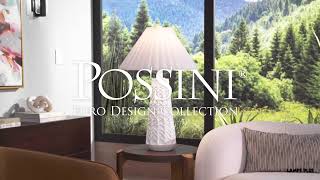 1_Watch A Video About the Possini Euro Cayon Pleated Shade Modern White Table Lamp
