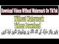 Without Watermark Download Videos On TikTok Download Videos No Watermark