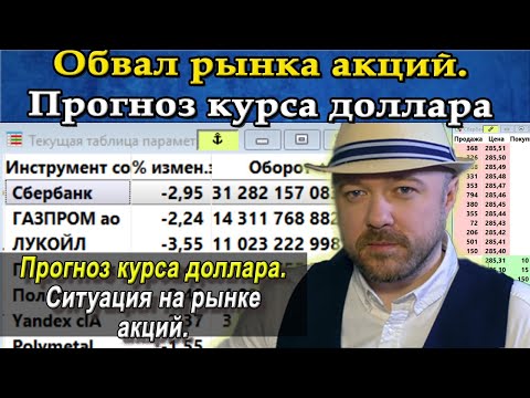 Обвал рынка акций. Прогноз курса доллара. Когда покупать доллары. Кризис начинается. Обзор рынка.