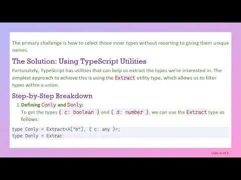 How to Select Inner Types from a Union in TypeScript